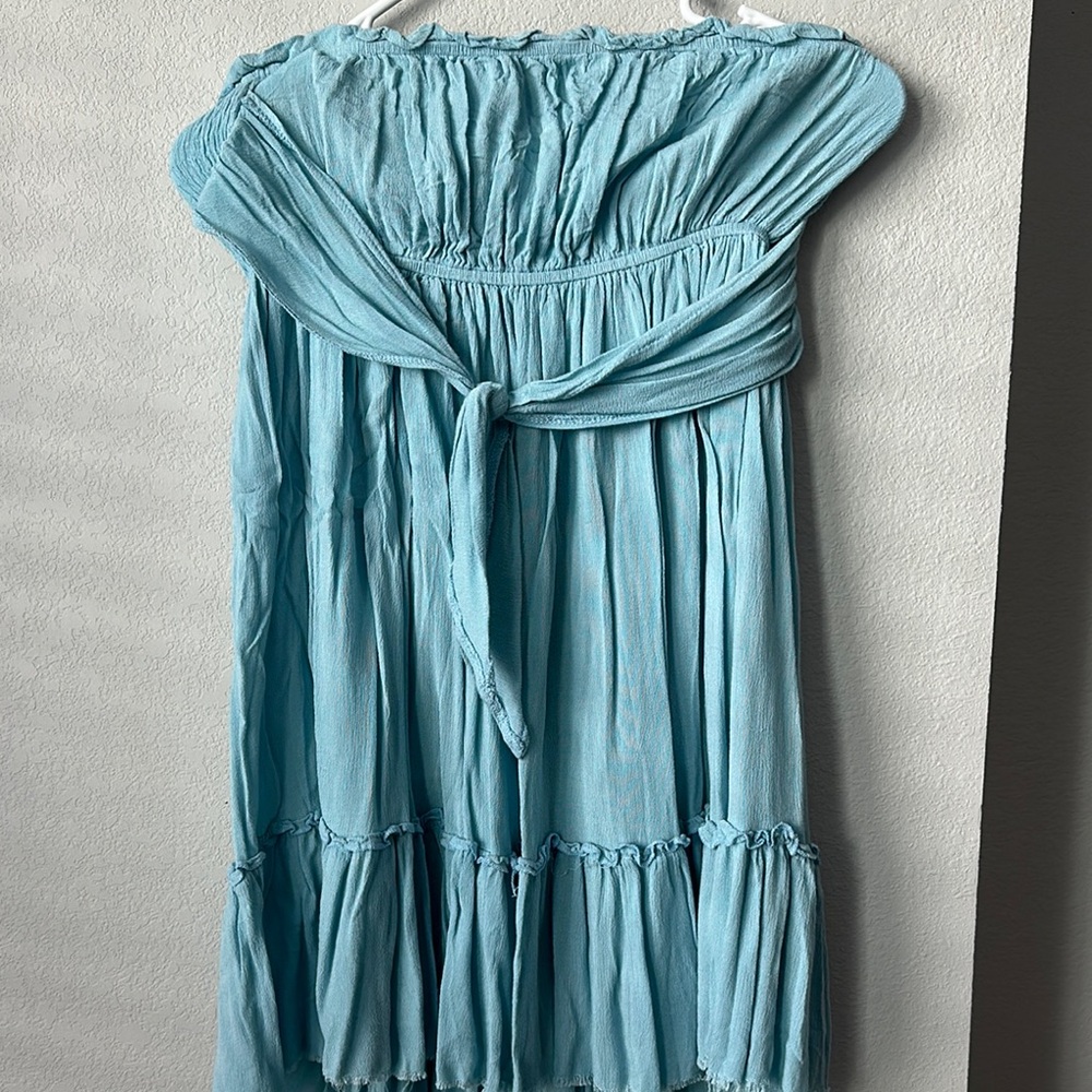 Light Blue Off-Shoulder mini Dress